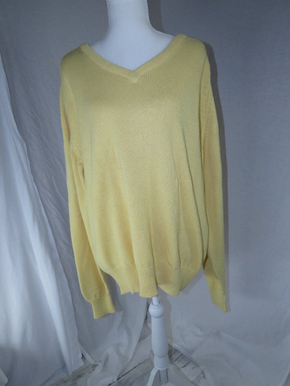 Pringle of Scotland Yellow Cotton Knit Sweater L vintge Luxury Heritage Knitwear